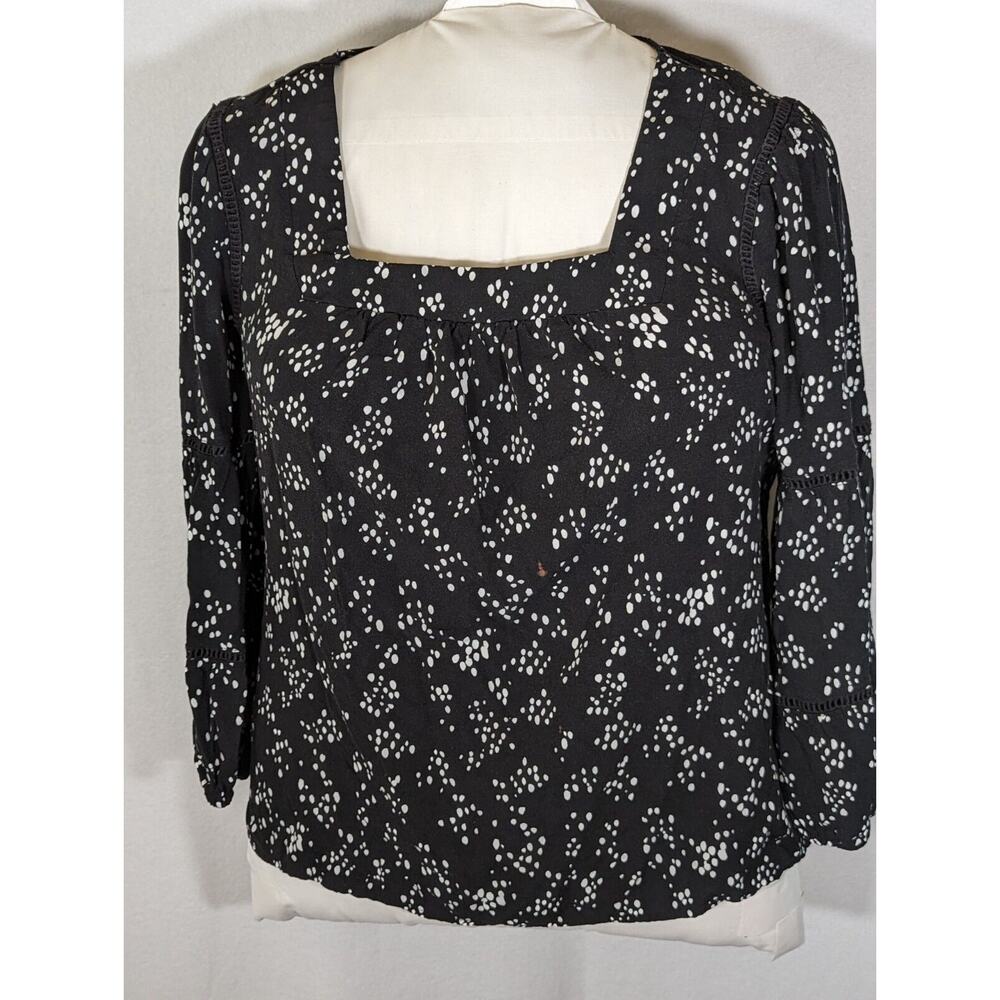 Adrienne Vittadini Top large Comfort Blousy Ladder Tape Insert Bust 43"CB 22.5"